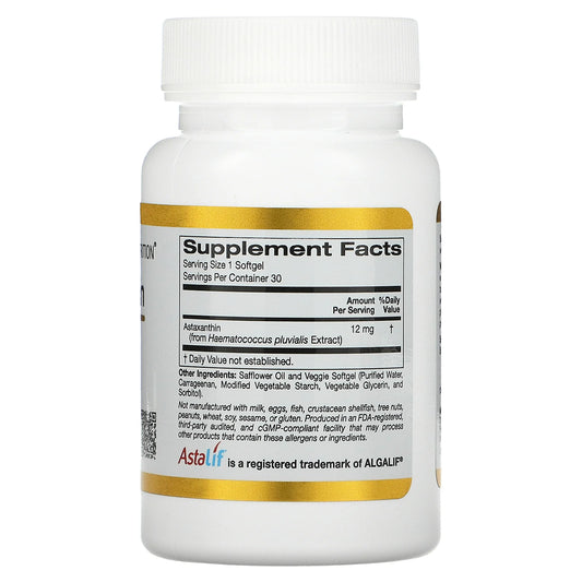 California Gold Nutrition, Astaxanthin, Astalif Pure Icelandic, 12 mg Veggie Softgels