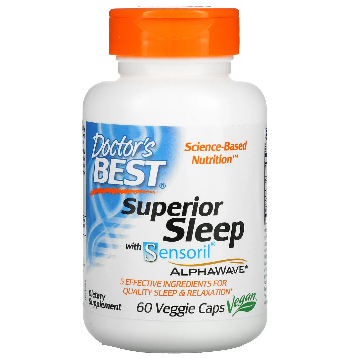 Doctor's Best Superior Sleep with Sensoril AlphaWave, 60 Veggie Caps